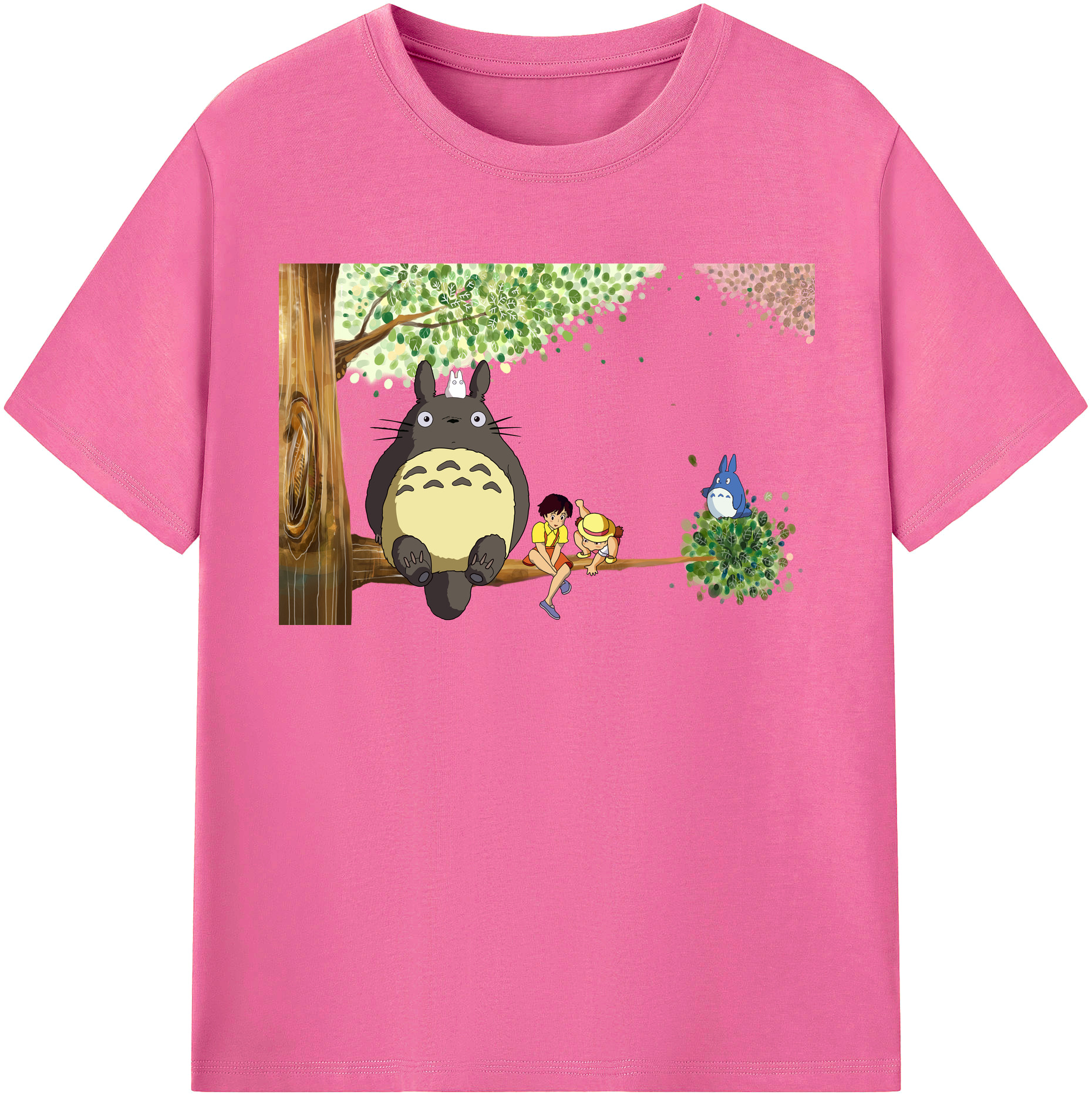 （画像用） となりのトトロ 草壁メイ 草壁サツキ My Neighbor Totoro Satsuki Kusakabe Mei Kusakabe レディースカジュアルプリントTシャツ（綿100％）